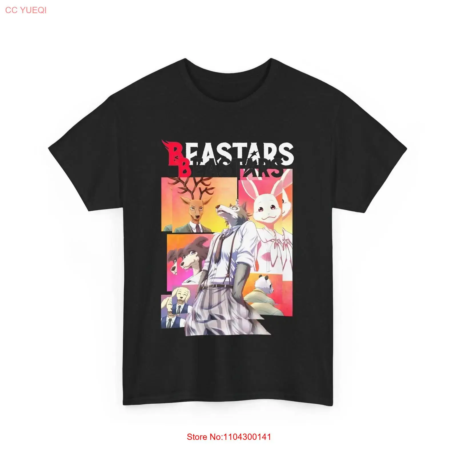 Anime Merchandise Online - Maglietta Nera Anime Beastars Legoshi Vintage
