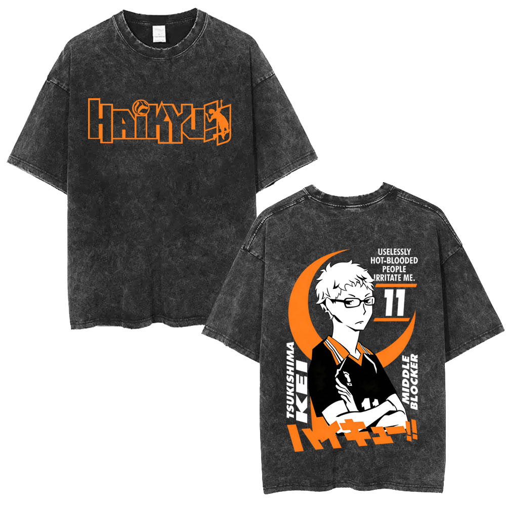 Anime Merchandise Online - T-shirt Vintage Lavata Anime Haikyuu Tsukishima